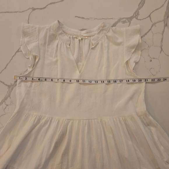 Label Of Love Womens Sleeveless Ruffled V-Neck Boho Midi Dress White Size Large - Picture 7 of 12